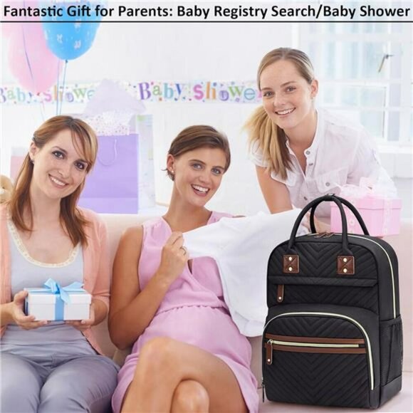 Large Diaper Bag Backpack Waterproof Baby Travel Bag Insulated Pockets Black - Picture 5 of 7